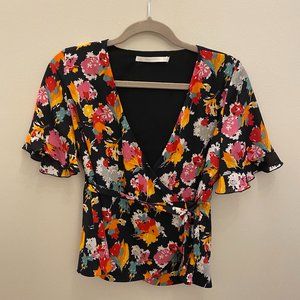 Zara TRF floral wrap top